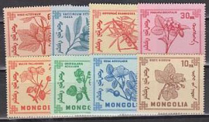 Монголия, 1968, Цветы, 8 марок